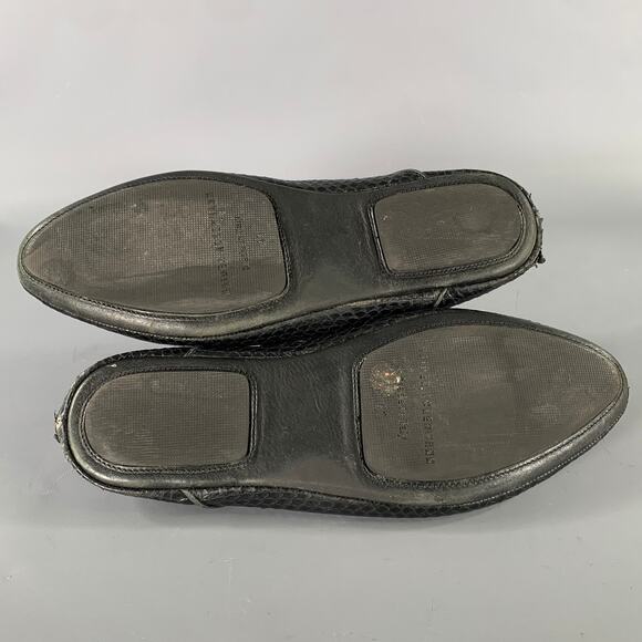 HAIDER ACKERMANN Size 8 Black Snake Leather Loafers main image 4
